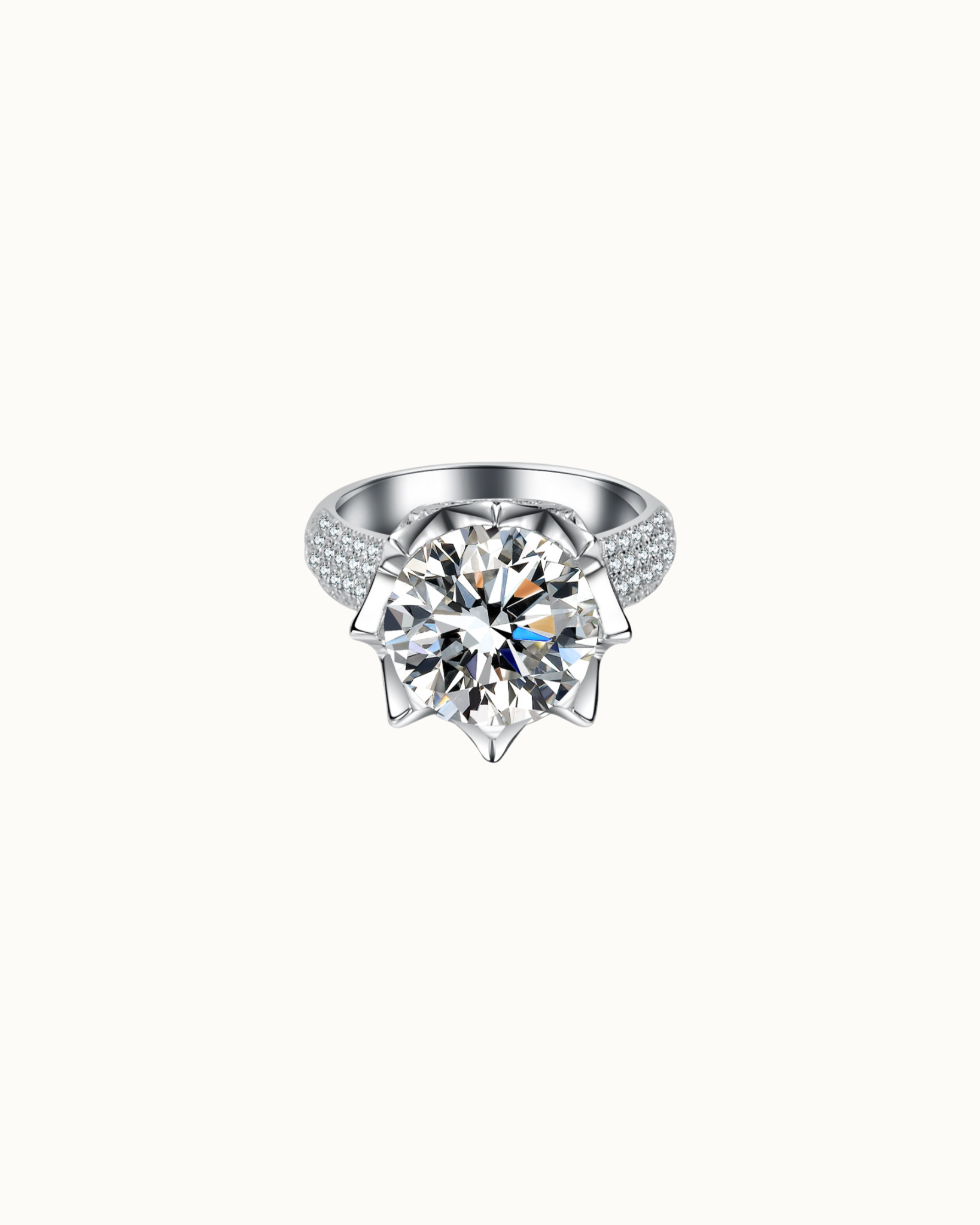 Moissanite Aurora Crown Ring | Ring | Moissanite & 18k Gold – Lunari Jewellery
