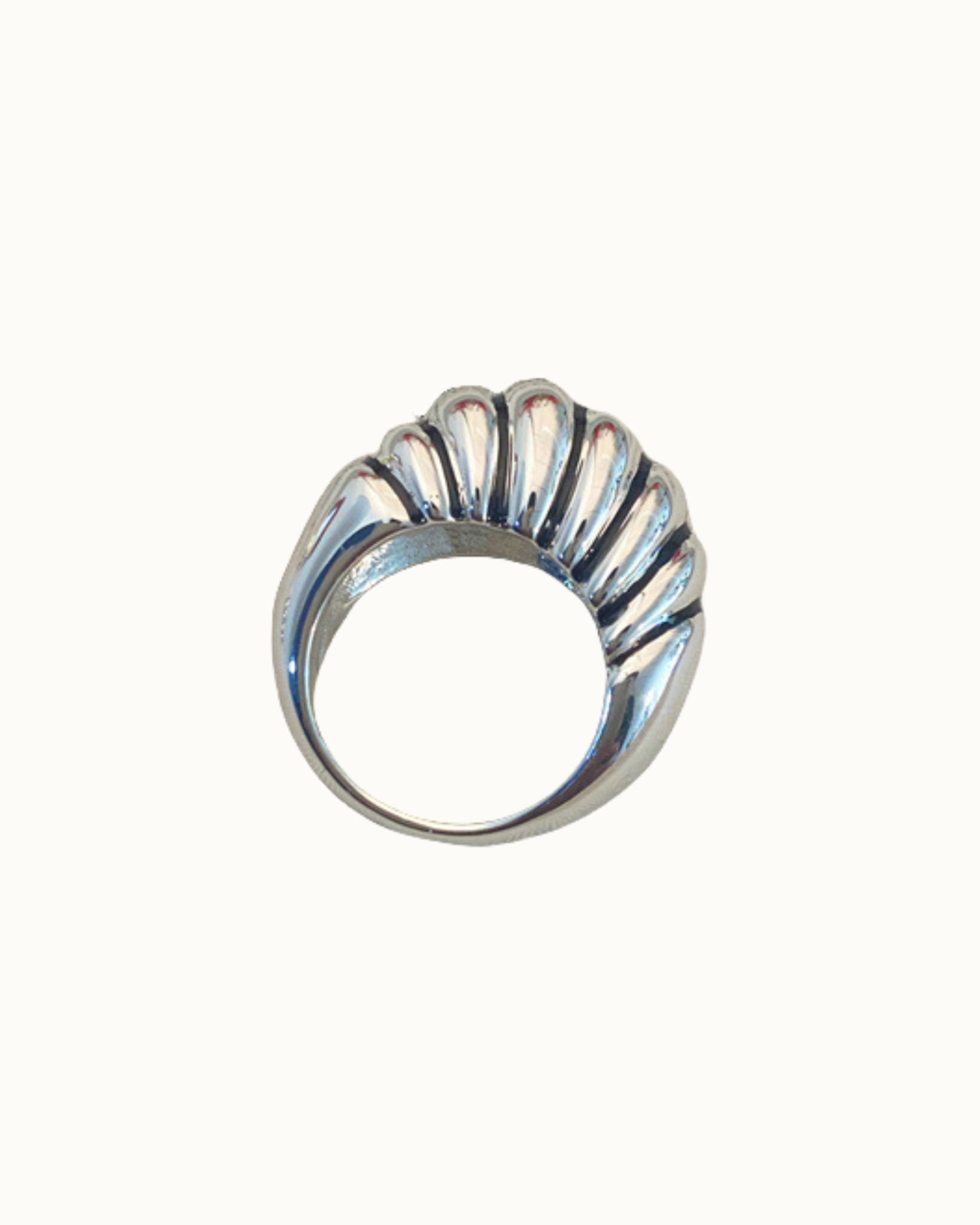 Bold Croissant Dome Ring | Ring | S925 Sterling Silver – Lunari Jewellery