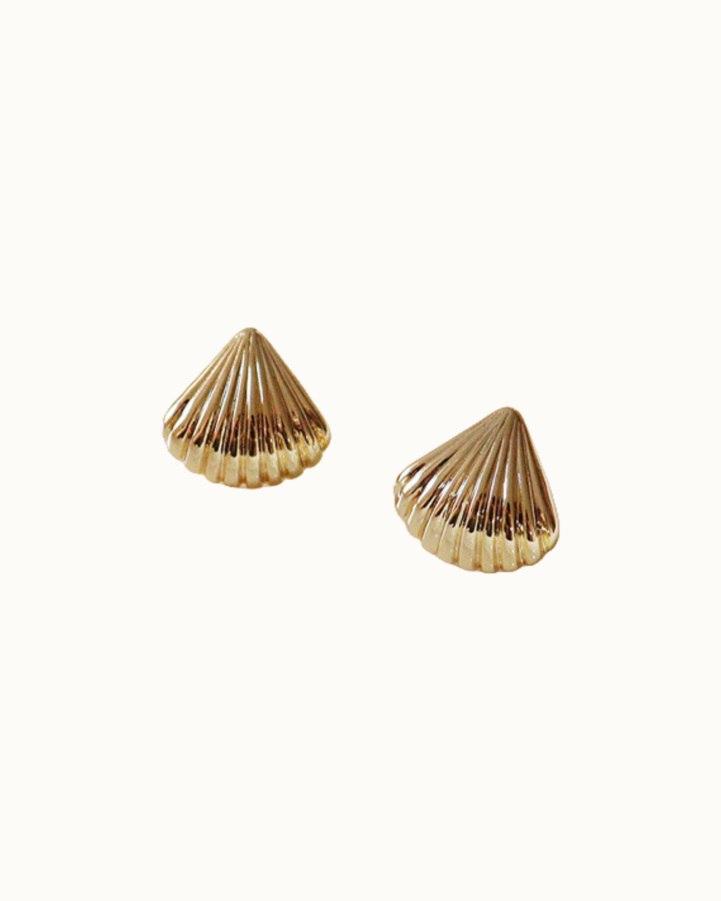 Shell Crest Studs | Earrings | Rhodium & S925 Silver – Lunari Jewellery