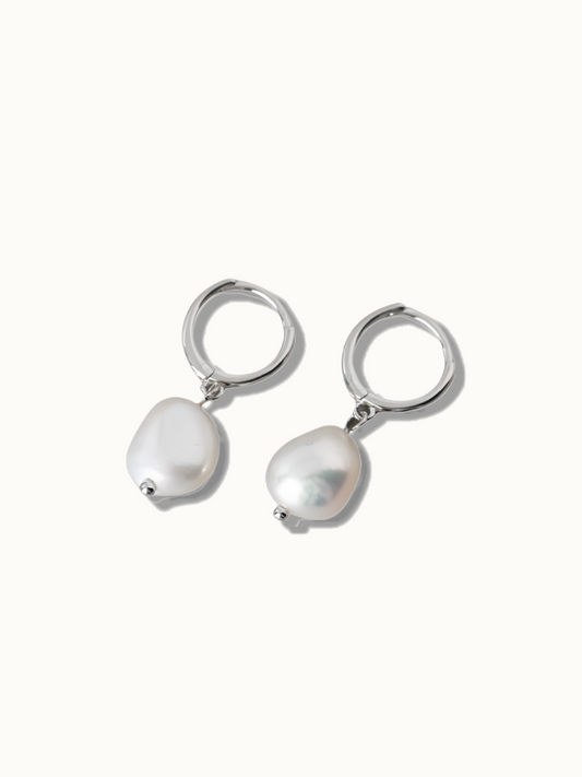 Silver Baroque Pearl Drops