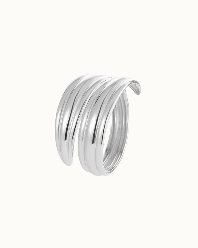 Strata Ring | Ring | Rhodium & S925 Silver – Lunari Jewellery