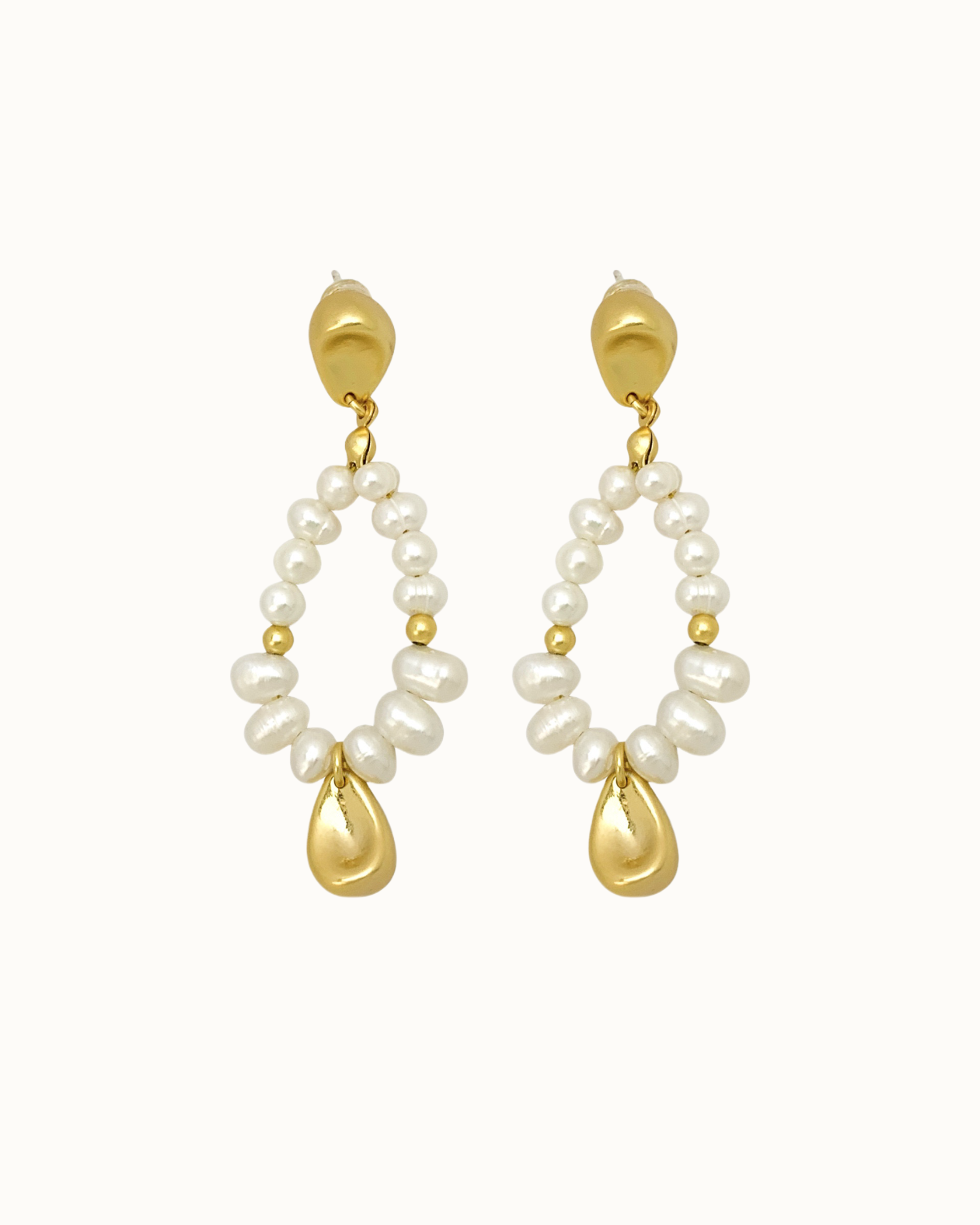 Raya Pearl Drops | Earrings | Natural Pearl & 18k Gold – Lunari Jewellery